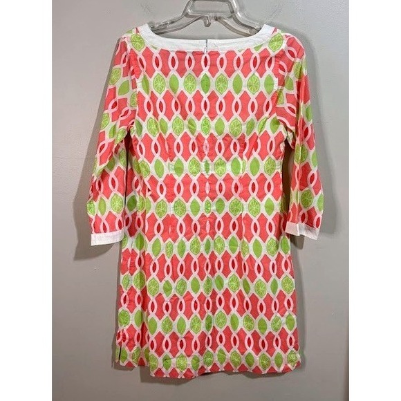 Vineyard Vines Womens 3/4 Sleeve Cotton Shift Dress Citrus Print Size 6 - Picture 6 of 7